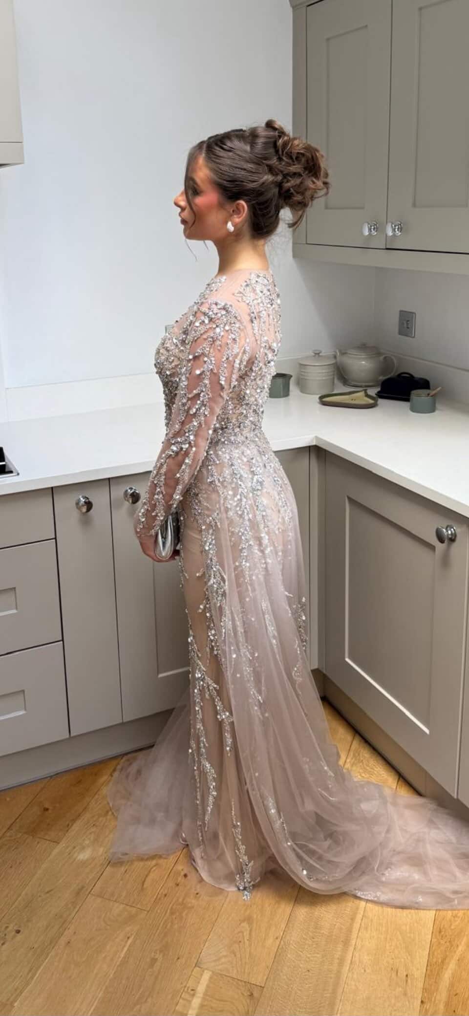 Silver sparkly gown