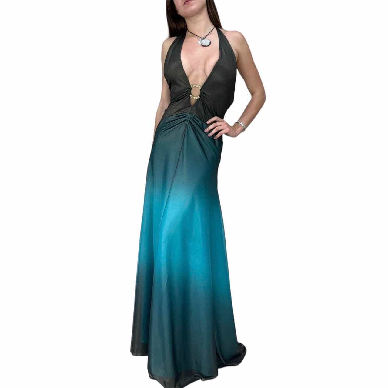 Black and blue ombre gown